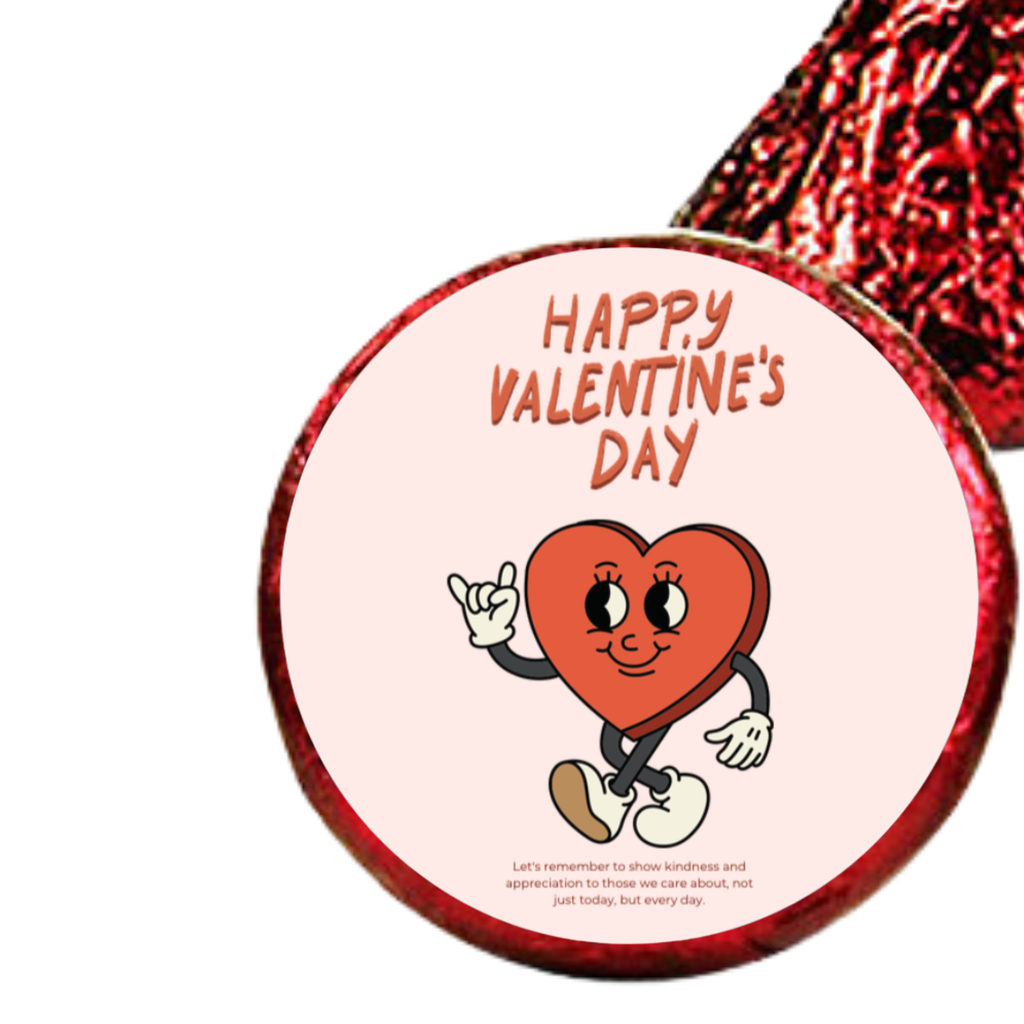 Happy Valentines Day Stickers | Valentine Candy Stickers | Glossy | 100ct