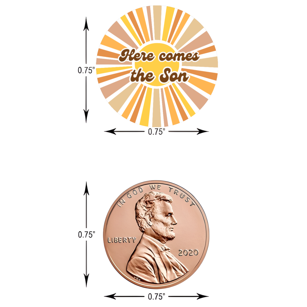 Here Comes The Sun Baby Shower Candy Labels | Mini Chocolate Stickers| Set of 100 | Boho Baby Shower Labels | Sunshine Theme Baby Shower