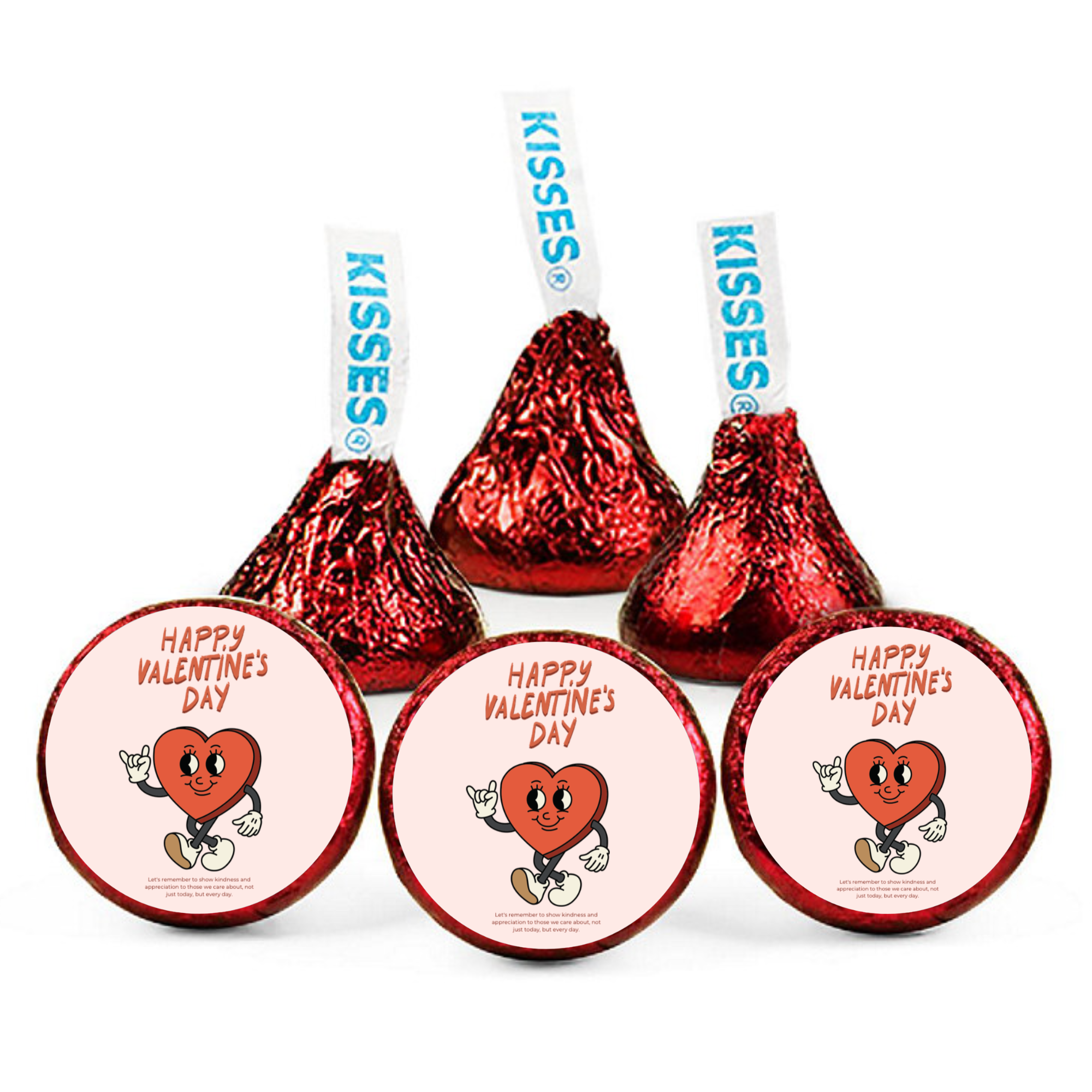 Happy Valentines Day Stickers | Valentine Candy Stickers | Glossy | 100ct
