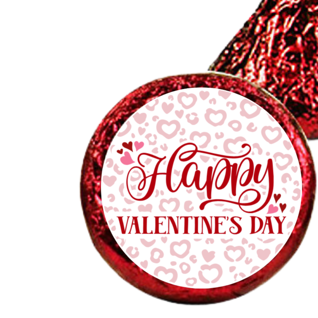 Valentines Day Kiss Candy Stickers |  3 Design Set | Glossy| Self Adhesive | Set of 100