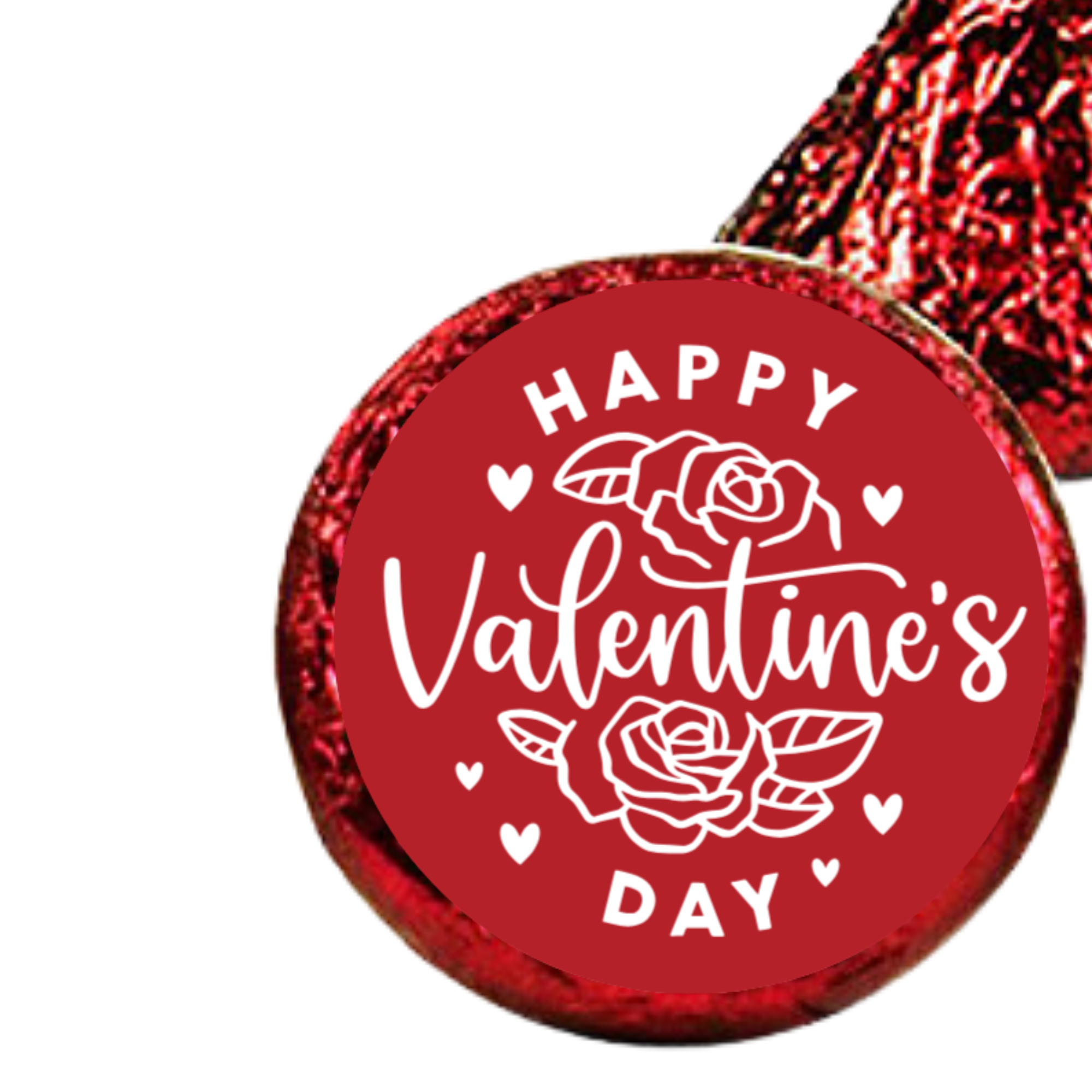 Happy Valentines Day Candy Stickers | Rose Theme |Glossy|Self Adhesive | 100ct