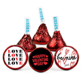 Happy Valentines Day Kiss Candy Stickers | Valentines Party Favor | Glossy| 100 Count 0.75in