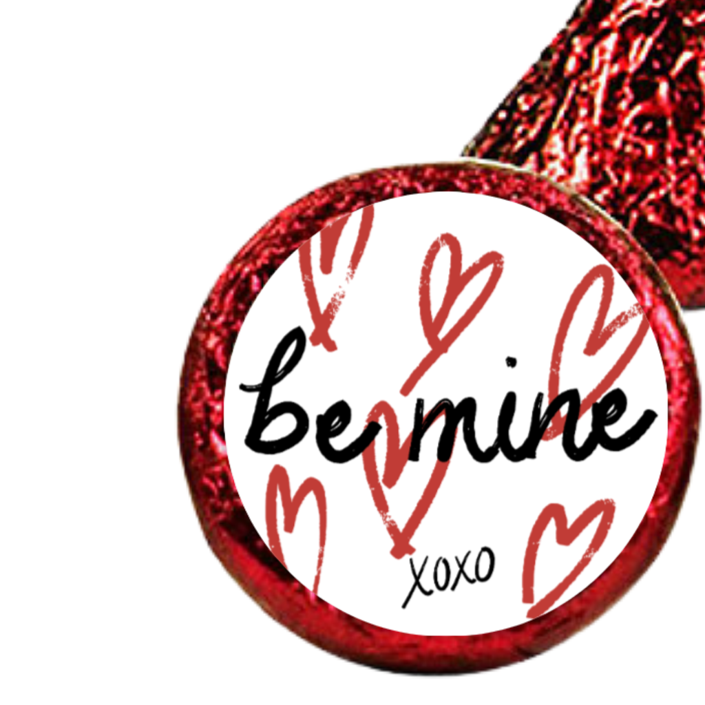 Happy Valentines Day Kiss Candy Stickers | Valentines Party Favor | Glossy| 100 Count 0.75in