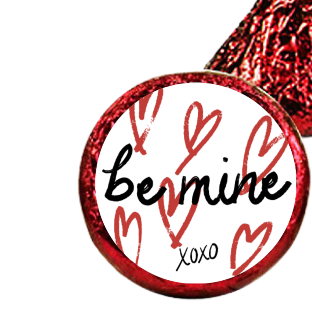 Happy Valentines Day Kiss Candy Stickers | Valentines Party Favor | Glossy| 100 Count 0.75in