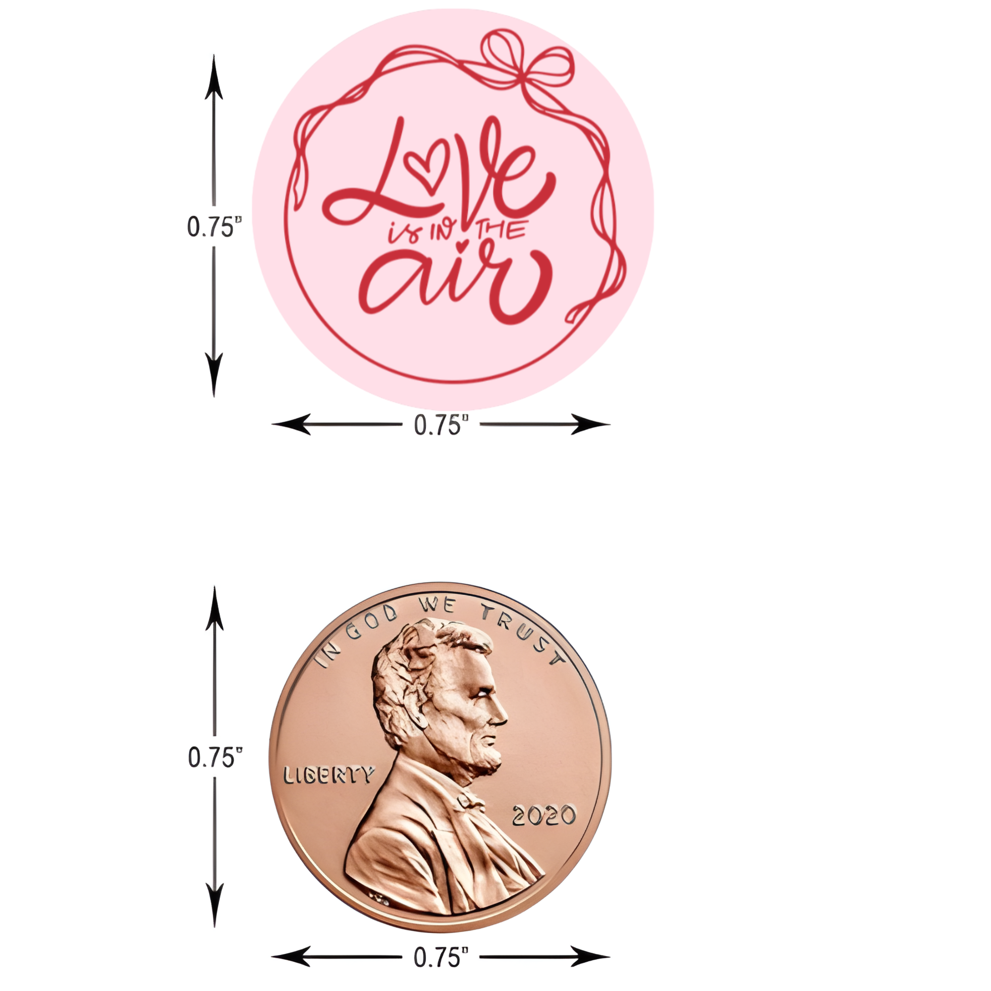 Happy Valentines Day Kiss Candy Stickers | 3 Different Designs | Glossy| 100 Count| 0.75in