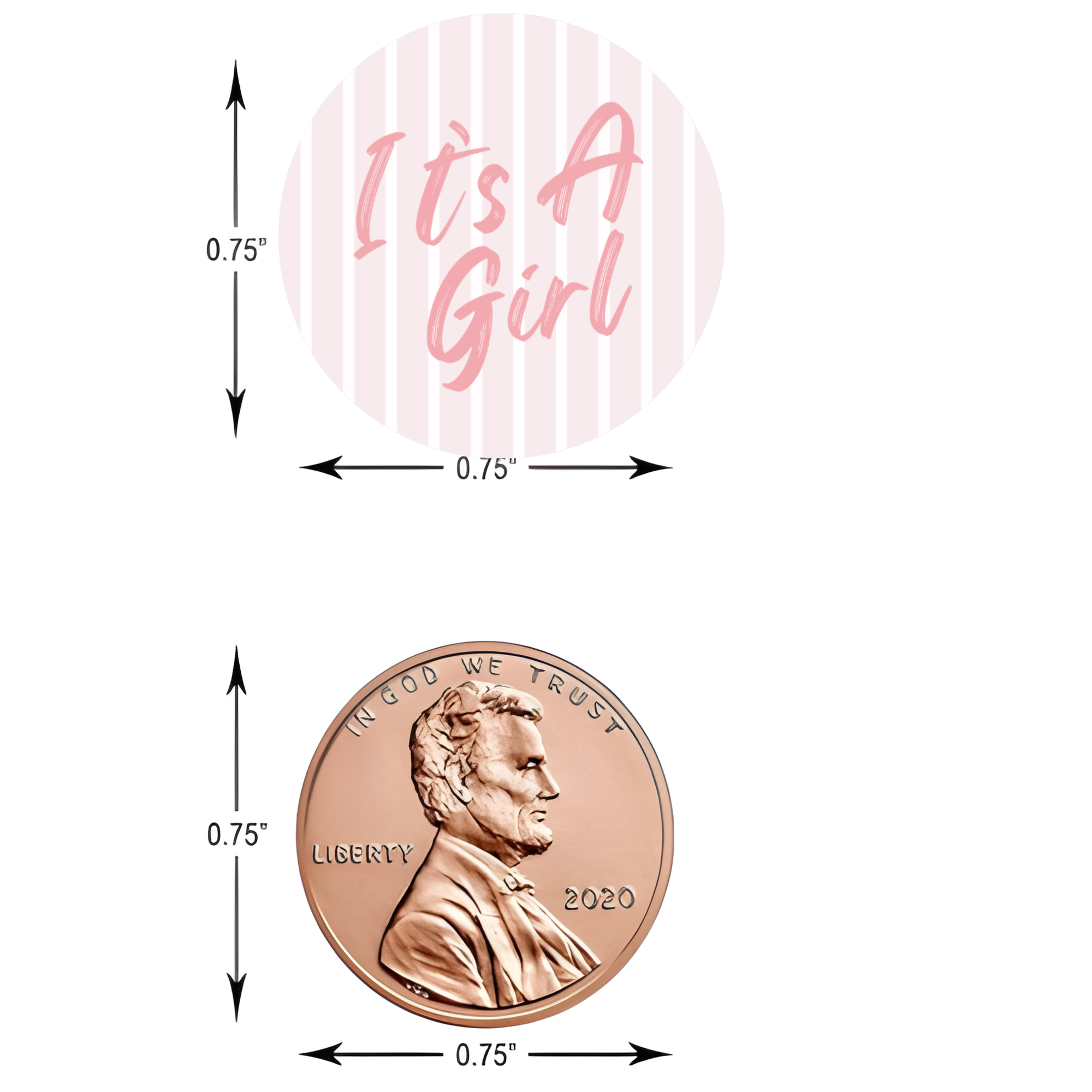 Its A Girl Candy Kiss Stickers | Girl Baby Shower Candy Labels | Striped |100ct