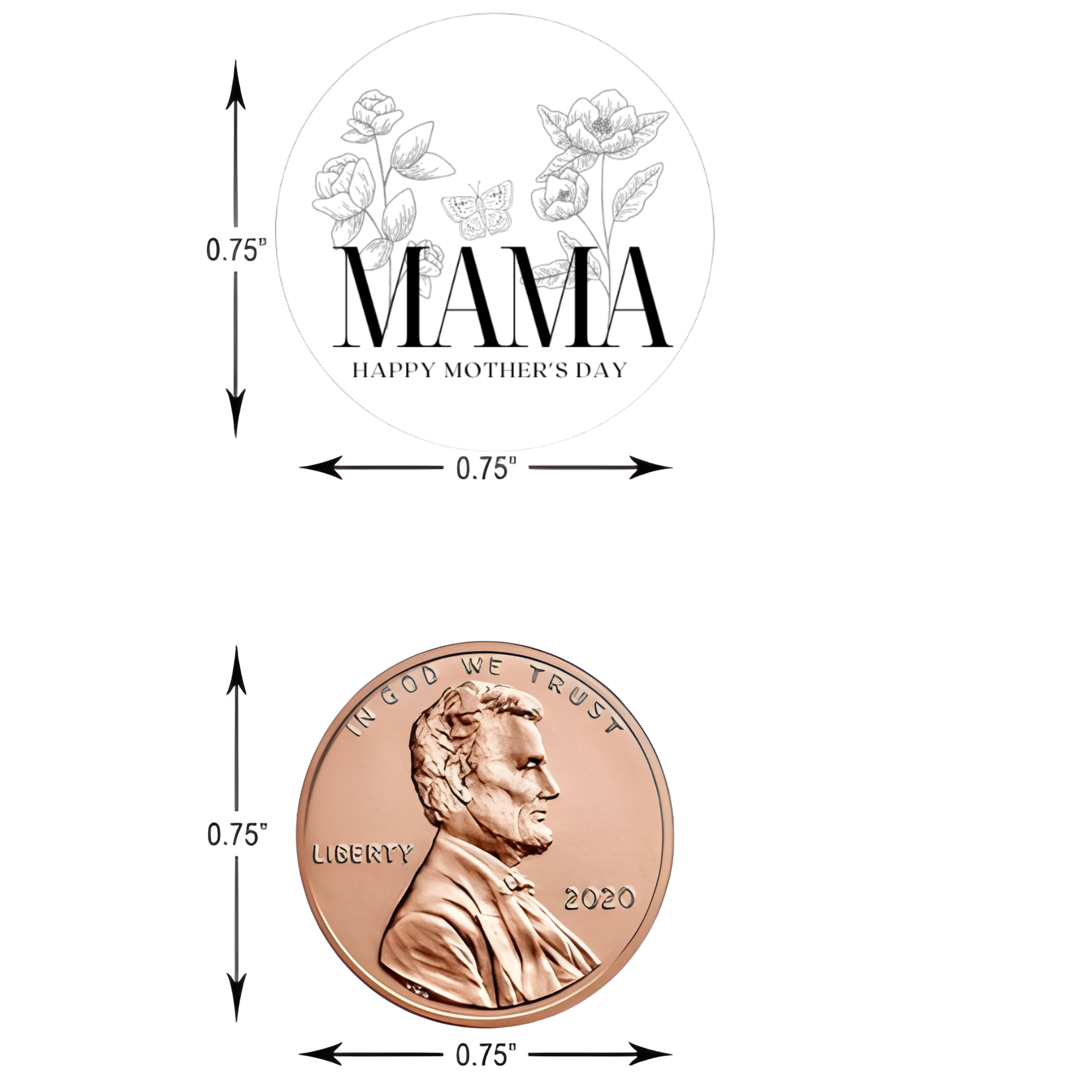 Mama Kiss Candy Stickers | Mothers Day Candy Labels | Floral| 100ct| Glossy