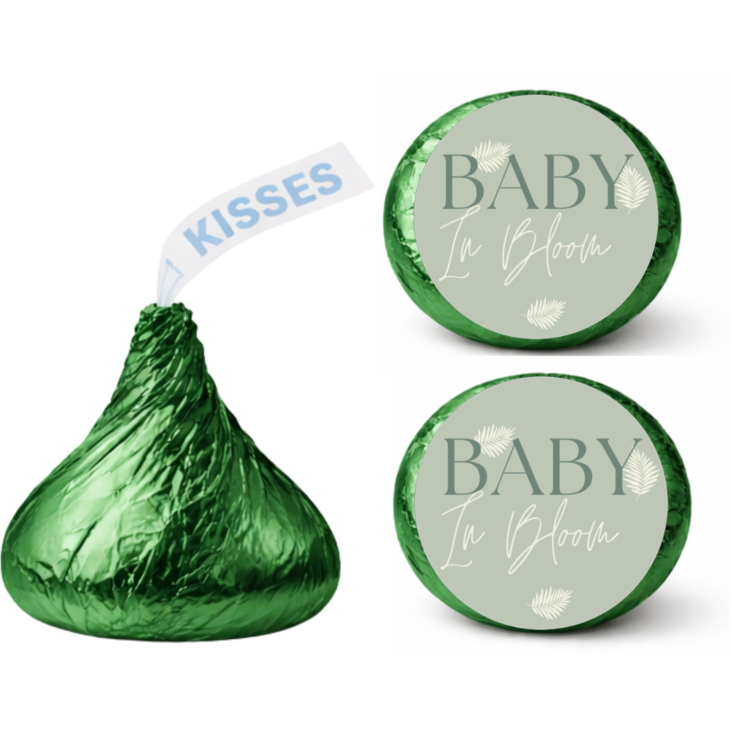 Baby In Bloom Kiss Candy Stickers | Elegant Floral Baby Shower Theme | Glossy| Set Of 100