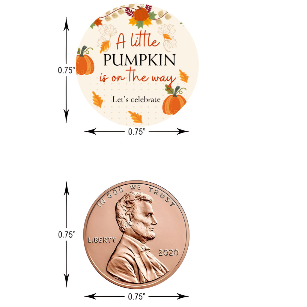 A Little Pumpkin Is on the Way Lets Celebrate| Fall Baby Shower Kiss Candy Stickers |Glossy|100ct