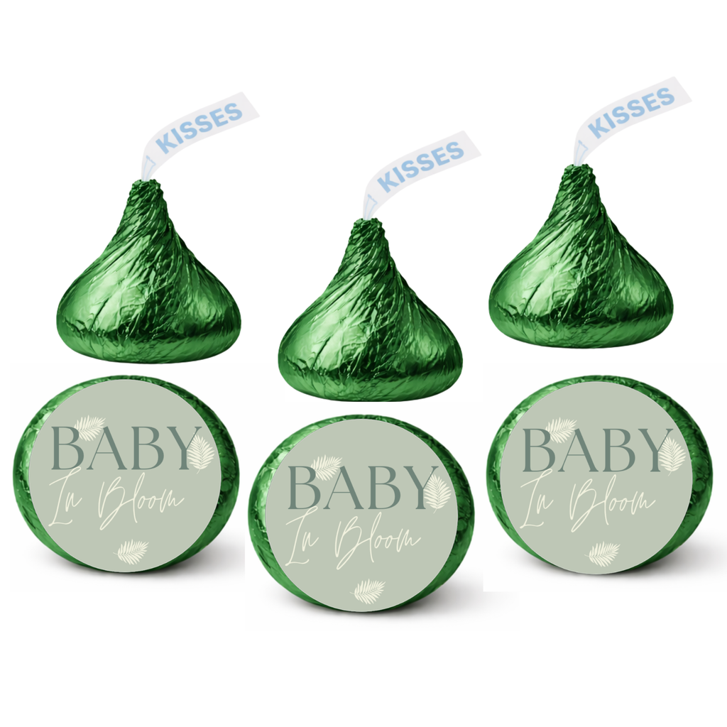 Baby In Bloom Kiss Candy Stickers | Elegant Floral Baby Shower Theme | Glossy| Set Of 100