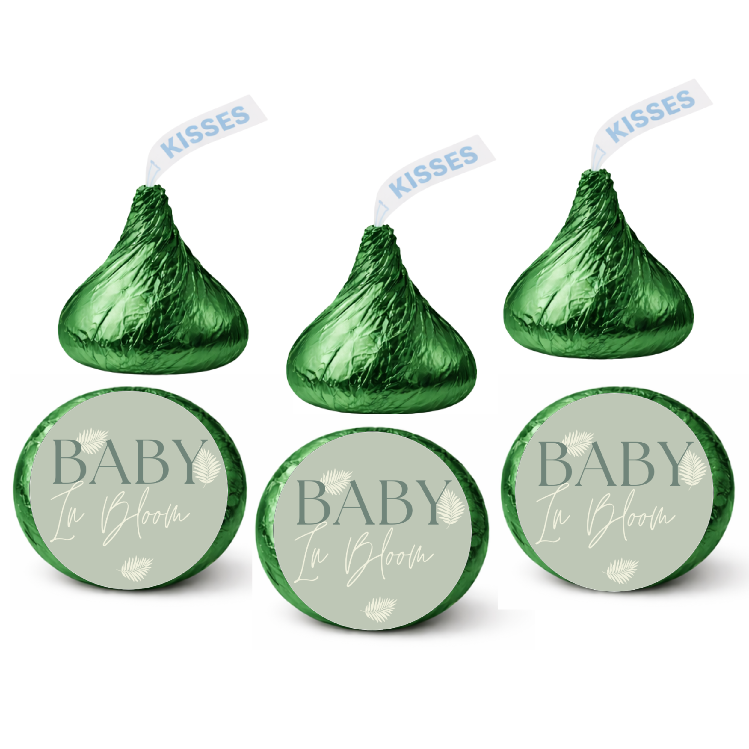 Baby In Bloom Kiss Candy Stickers | Elegant Floral Baby Shower Theme | Glossy| Set Of 100