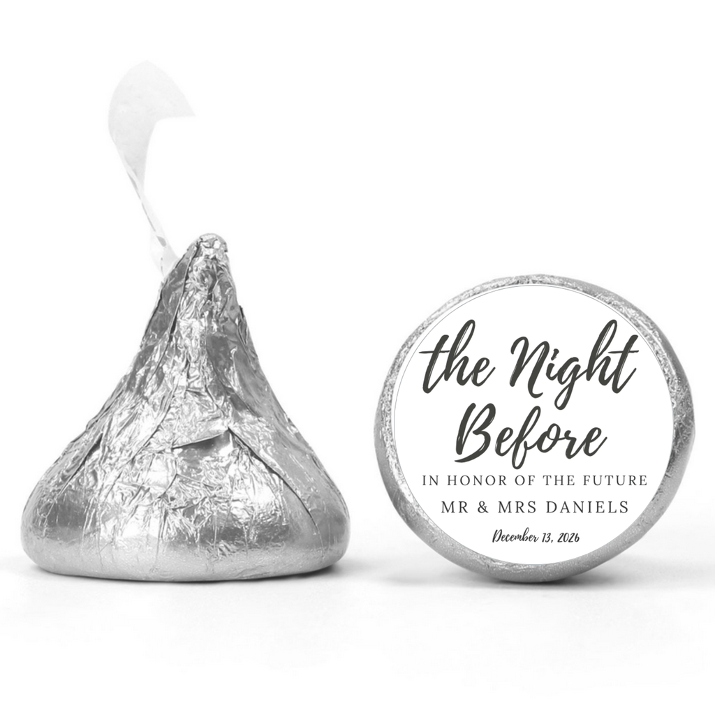The Night Before| In Honor Of Mr And Mrs Personalized Candy Stickers| 100ct| Glossy| Bridal Shower Favors