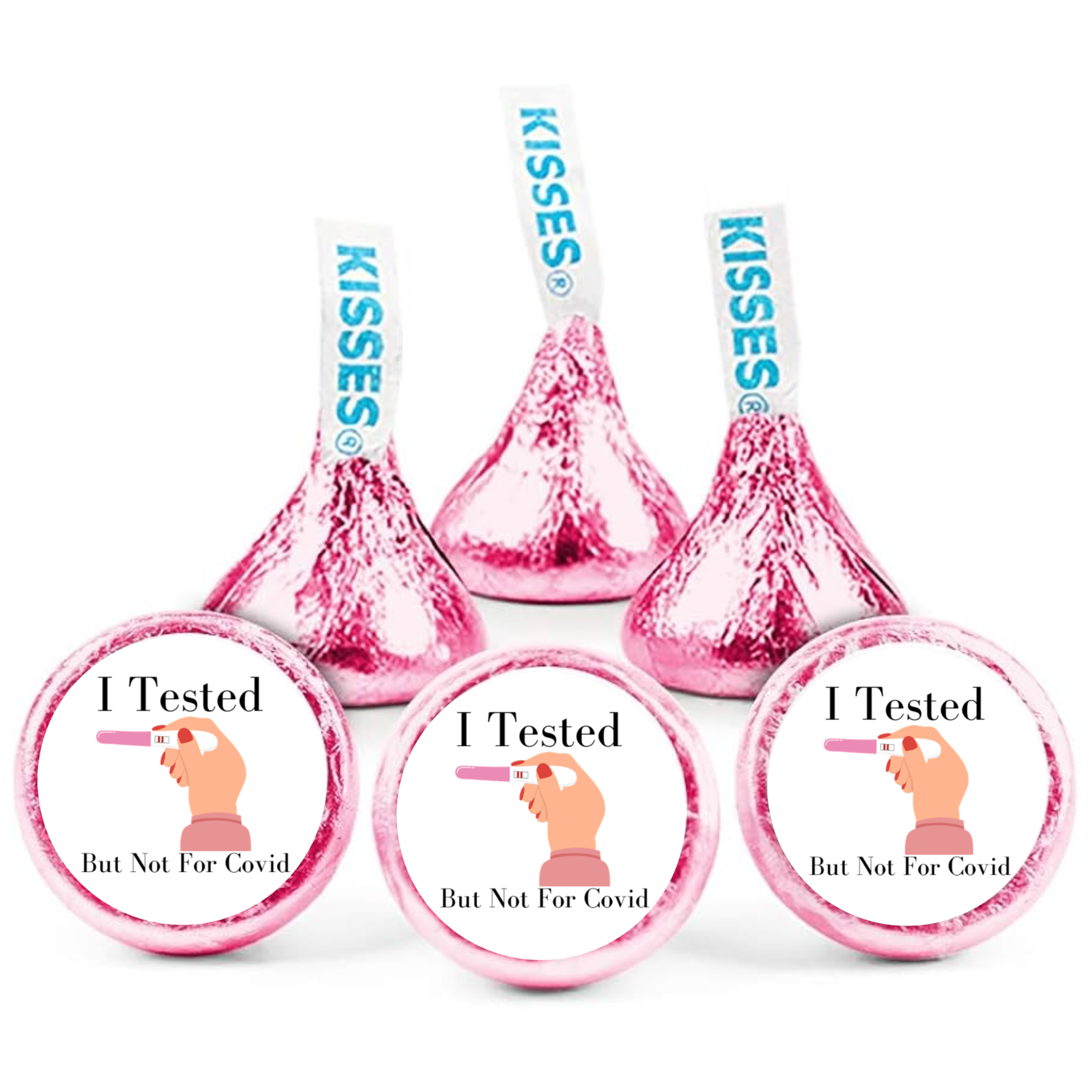Pregnancy Announcement Candy Kiss Stickers | Funny Baby Reveal | Glossy | 100 Count