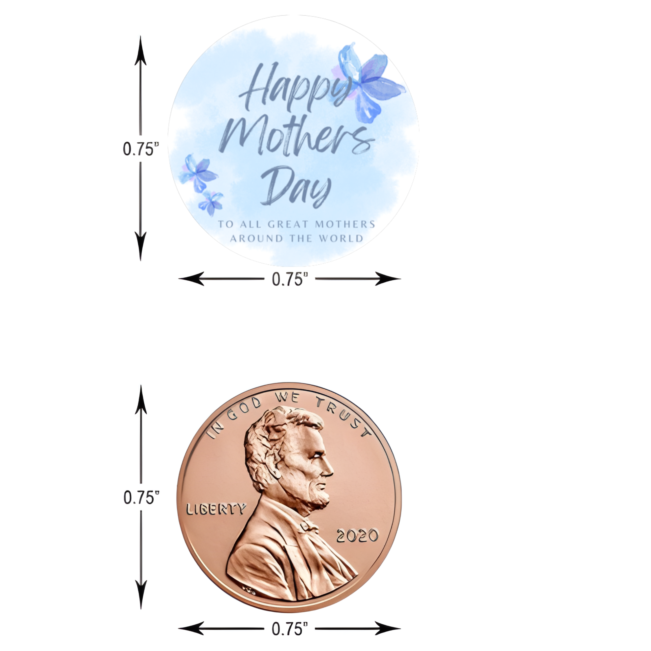 Happy Mother’s Day Chocolate Candy Stickers | Kiss Bottom Labels | Glossy  | Self Adhesive | 100ct