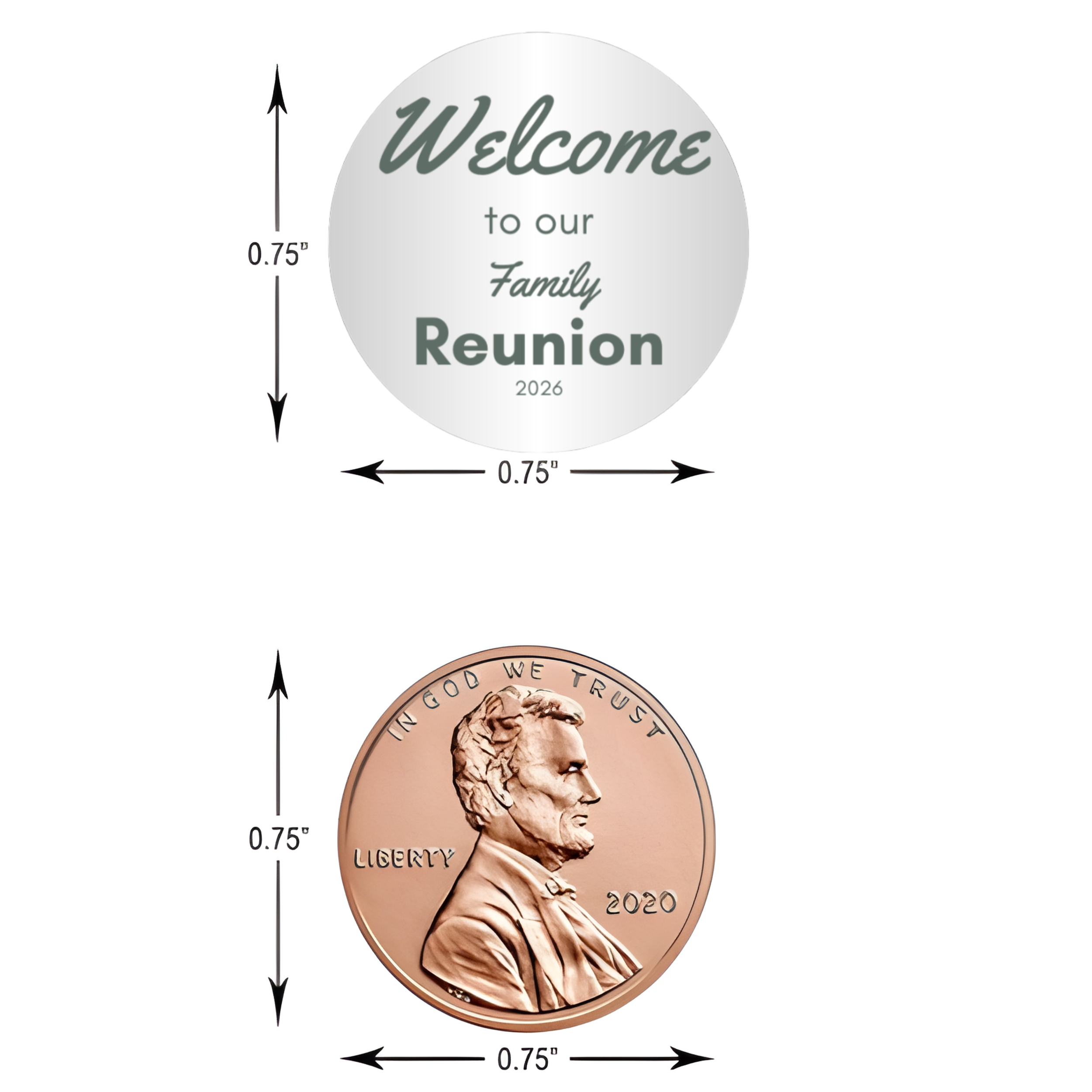 Family Reunion Candy Stickers | Welcome to Our Family Reunion 2026 |100ct| Glossy| Vinyl