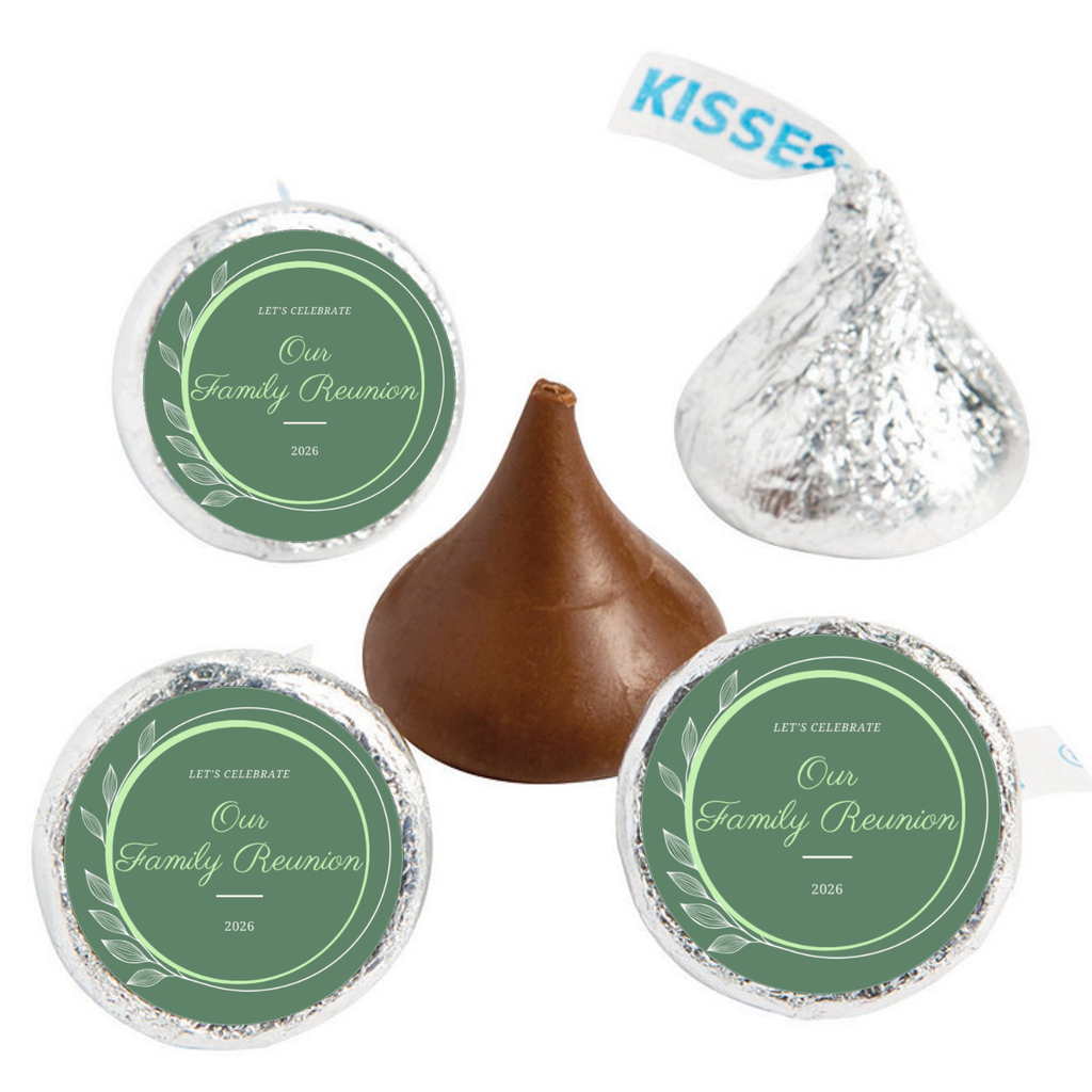 Family Reunion Candy Kiss Stickers | Let’s Celebrate Our Family Reunion 2026 | Glossy |100ct