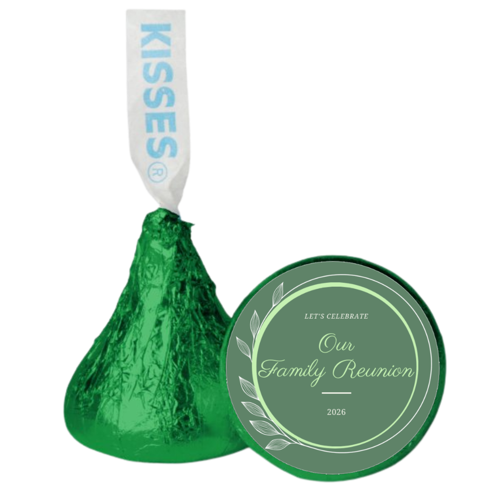 Family Reunion Candy Kiss Stickers | Let’s Celebrate Our Family Reunion 2026 | Glossy |100ct
