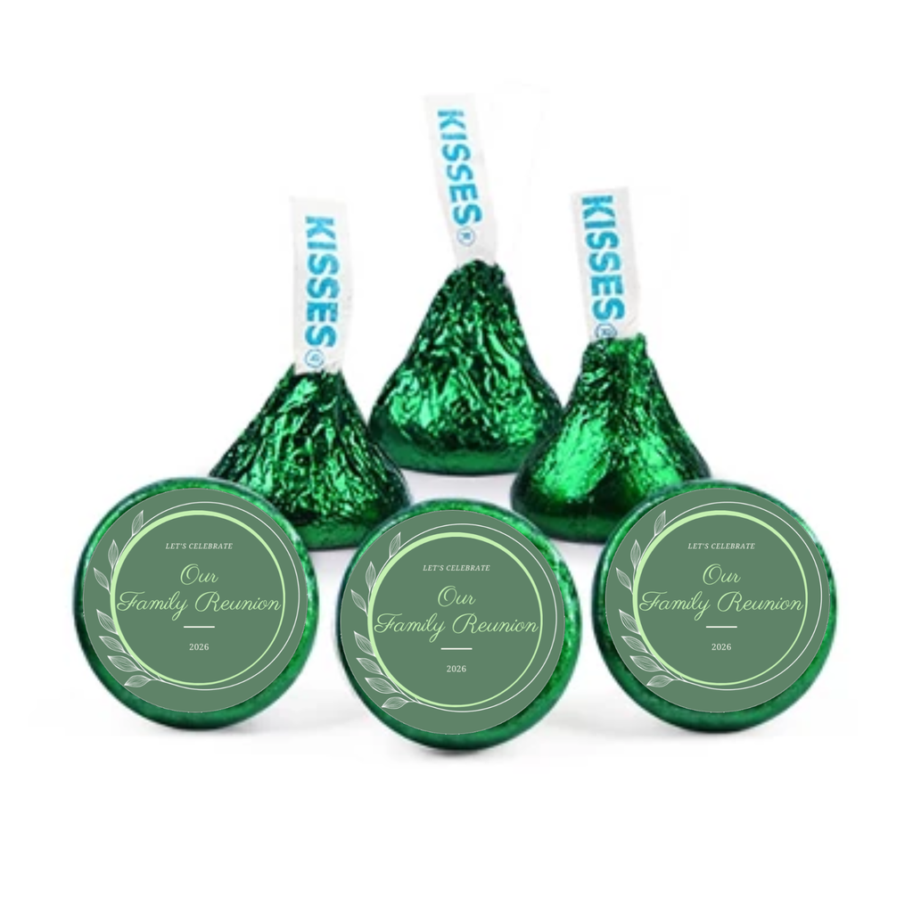 Family Reunion Candy Kiss Stickers | Let’s Celebrate Our Family Reunion 2026 | Glossy |100ct