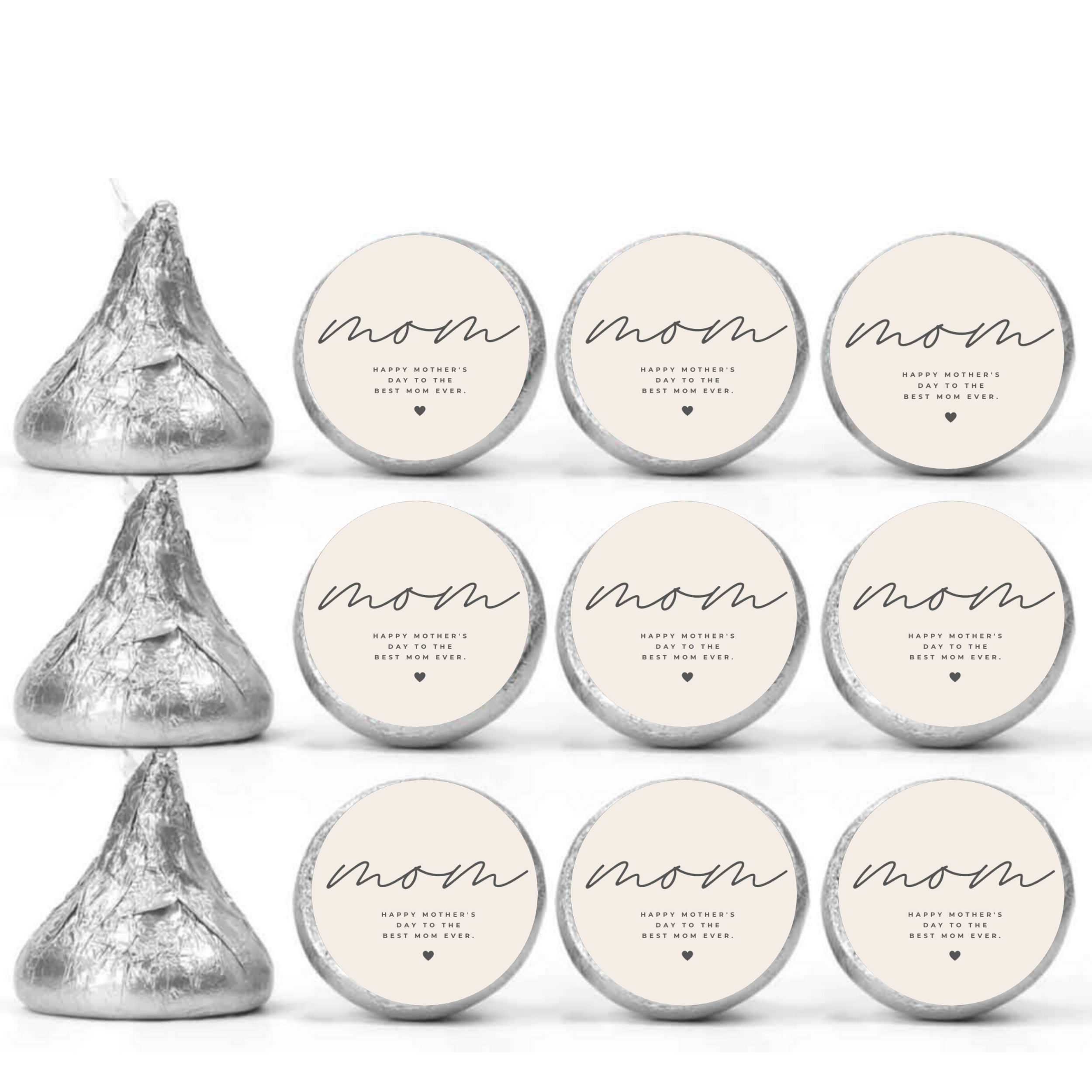 Mother’s Day Candy Stickers | Kiss Bottom Labels | Glossy | Self-Adhesive | Durable | 100ct