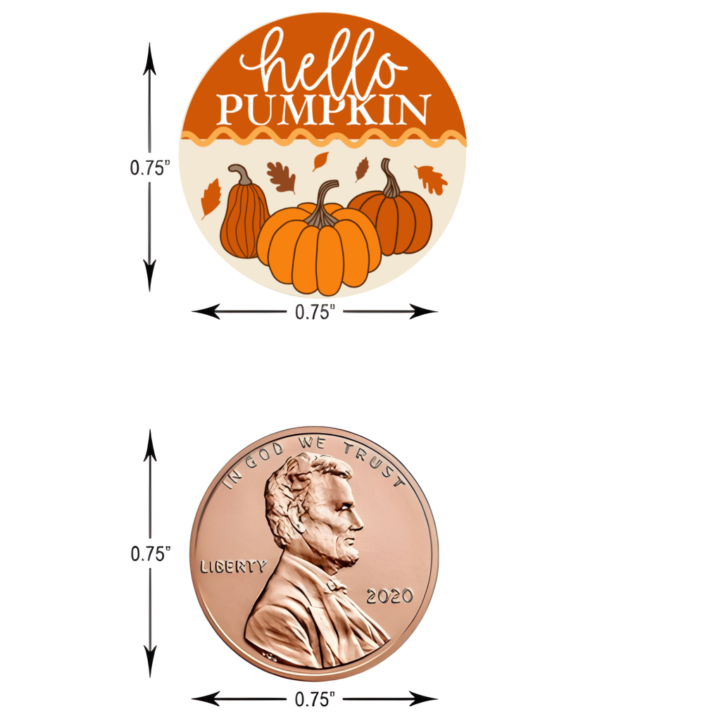 Hello Pumpkin Candy Stickers | Fall Leaves Baby Shower Favors| Pumpkin Chocolate Kiss Labels | Glossy | 100ct