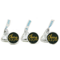 Cheers To 20 Years Candy Kiss Stickers | Black And Gold Birthday Decor | 100 Count | Glossy