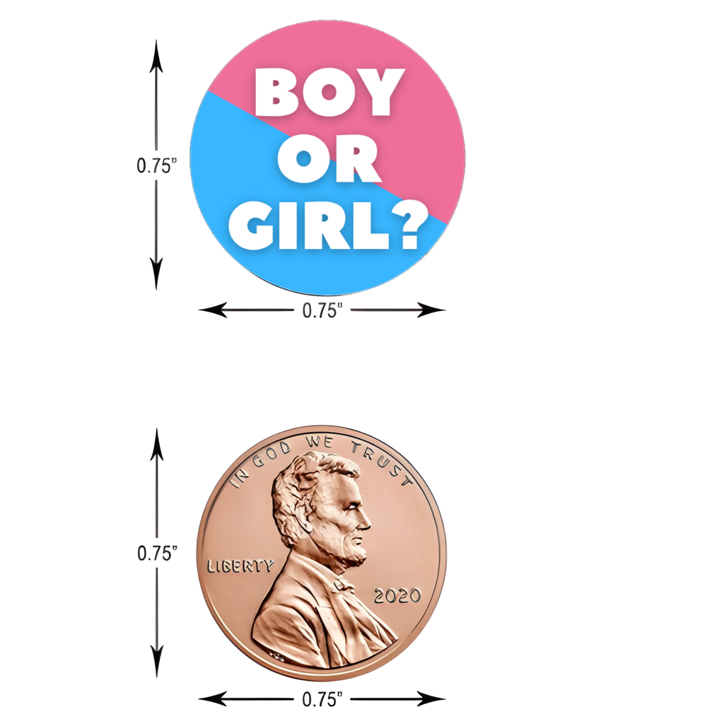 Boy Or Girl Candy Kiss Stickers | Pink And Blue Gender Reveal Decor | 100 Count