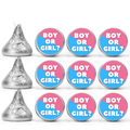 Boy Or Girl Candy Kiss Stickers | Pink And Blue Gender Reveal Decor | 100 Count
