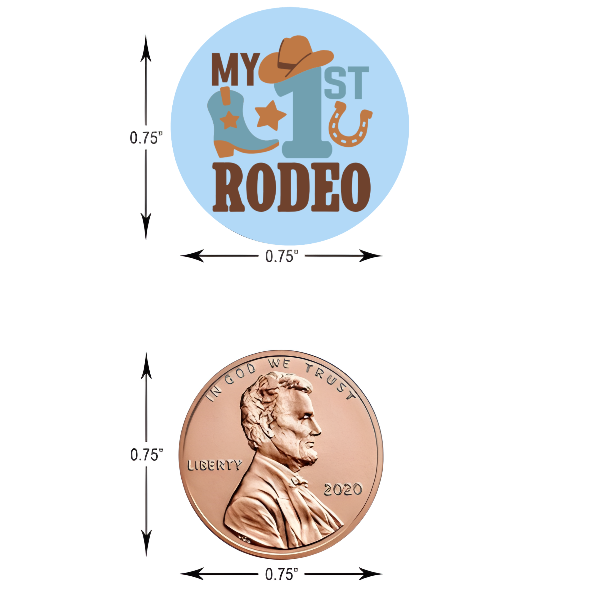 My 1st Rodeo Kiss Candy Stickers | Boys Cowboy Birthday Party Treat Decorations | 100ct| Glossy| Peel And Stick