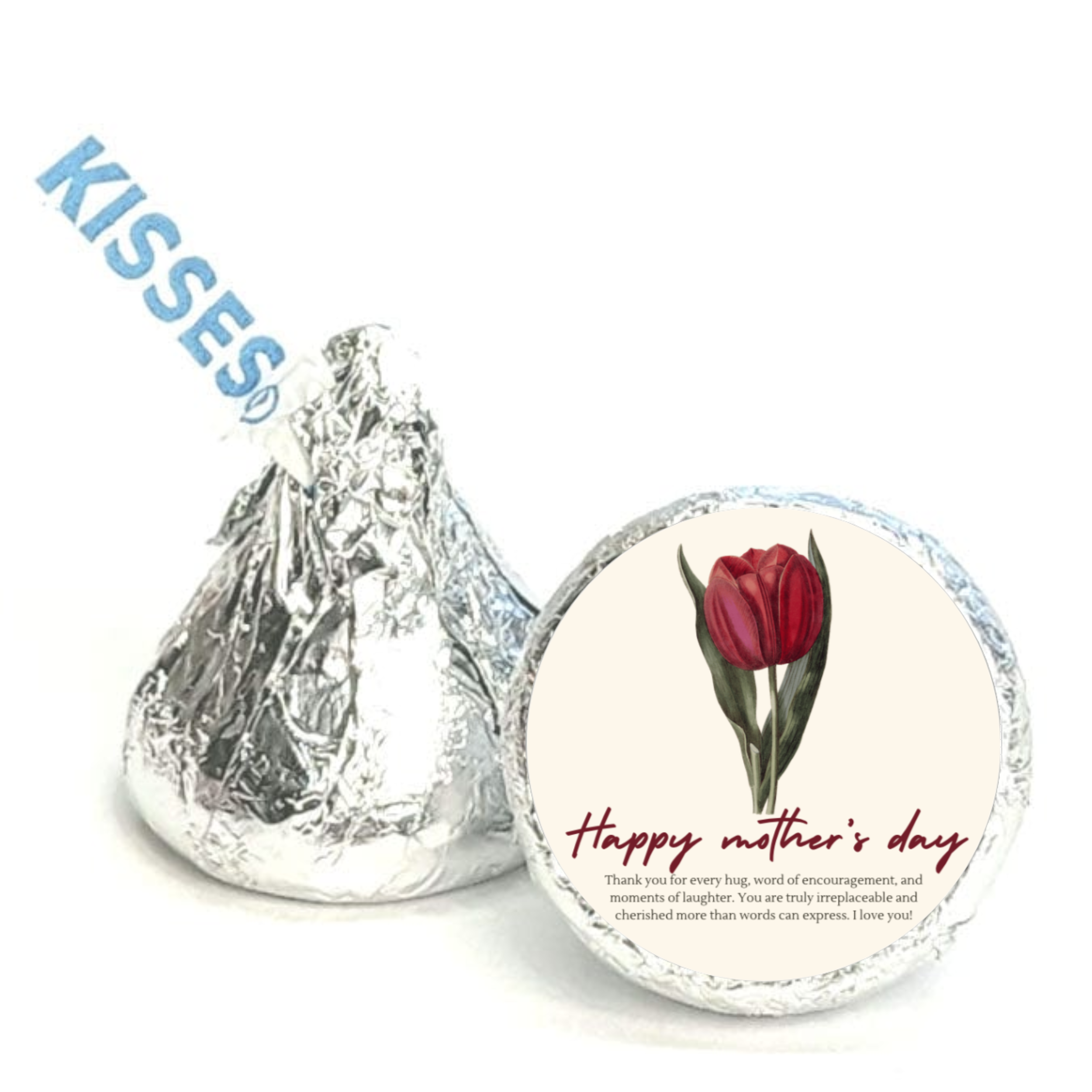 Happy Mother’s Day Candy Stickers | Kiss Bottom Labels | Glossy | Self Adhesive | 100ct