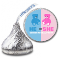 He Or She? |Gender Reveal Candy Kiss Decals | 100ct| Teddy Bear Theme| Glossy