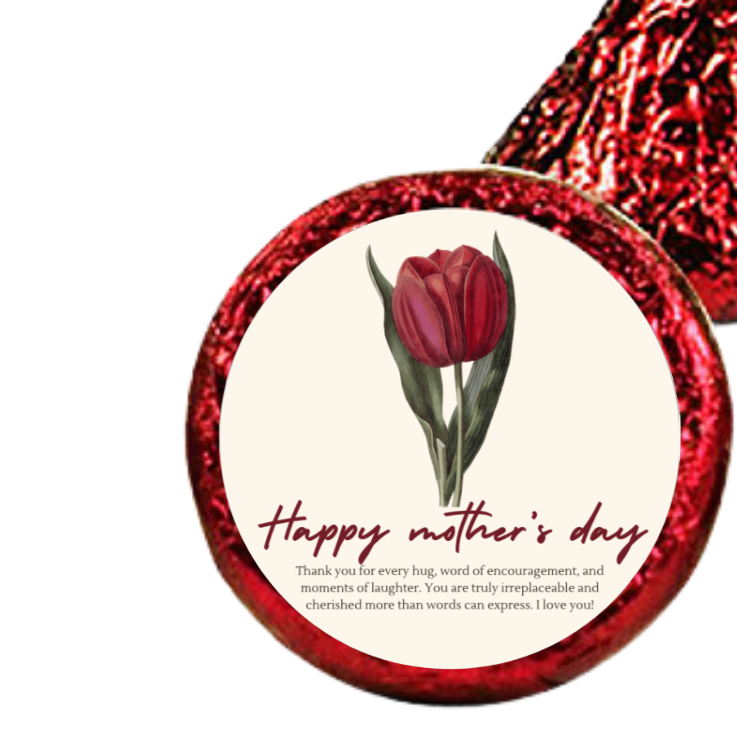 Happy Mother’s Day Candy Stickers | Kiss Bottom Labels | Glossy | Self Adhesive | 100ct