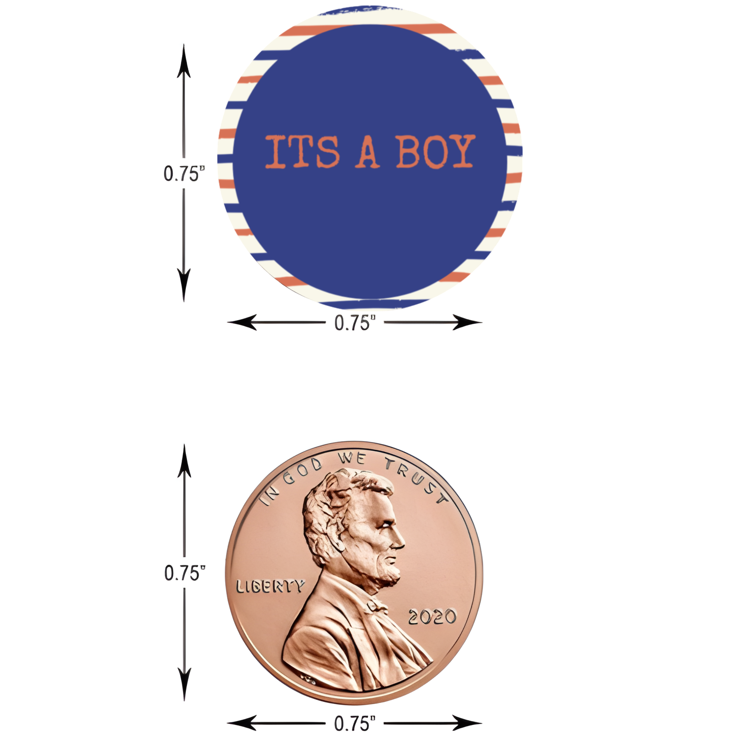 It’s A Boy Stickers | Striped Candy Labels | Baby Shower Party Favors | Glossy| 100ct