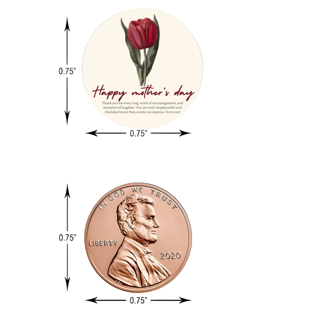 Happy Mother’s Day Candy Stickers | Kiss Bottom Labels | Glossy | Self Adhesive | 100ct