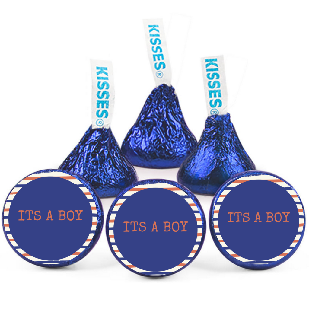 It’s A Boy Stickers | Striped Candy Labels | Baby Shower Party Favors | Glossy| 100ct