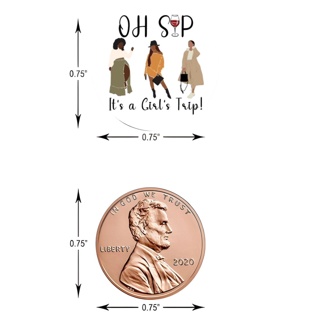 Oh Sip, It's A Girls Trip Candy Decor| Girls Weekend Candy Labels| Girls Trip Candy Favors| Chocolate Kiss Labels | 100ct