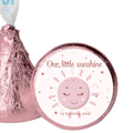 Our Little Sunshine Is Turning One Candy Stickers | Girls 1st Birthday | Pink Sun Design | 100 Count