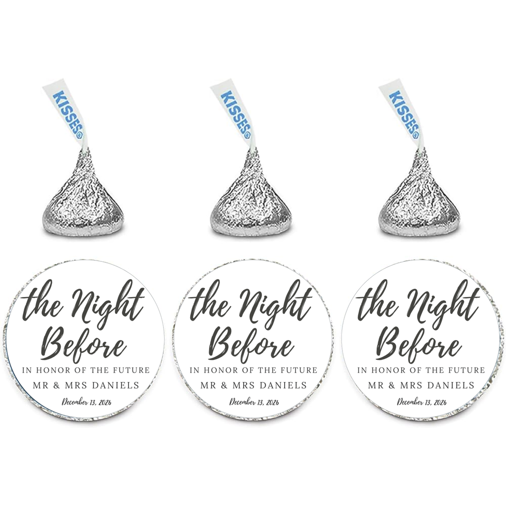 The Night Before| In Honor Of Mr And Mrs Personalized Candy Stickers| 100ct| Glossy| Bridal Shower Favors