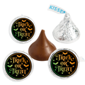 Trick or Treat Kiss Candy Stickers | Halloween Candy Favors | Glossy | 100 Count 0.75in