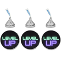 Level Up Candy Kiss Stickers | Boys Gaming Birthday Party Decor | 100 Count