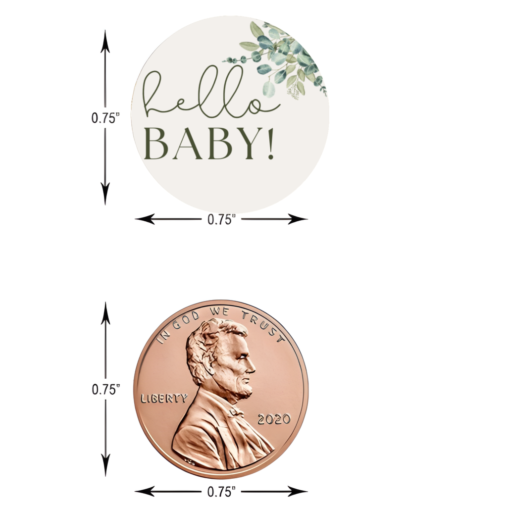 Hello Baby Candy Stickers | Floral Baby Shower Decor | Flower Candy Labels | Glossy  | 100ct