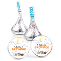 Halloween Baby Shower Candy Kiss Stickers | A Baby Is Brewing | Ghost Pumpkin| Glossy | 100ct