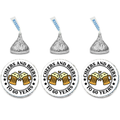 Cheers And Beers To 60 Years Candy Kiss Bottom Stickers| Glossy| 60th Birthday Favors| 100ct