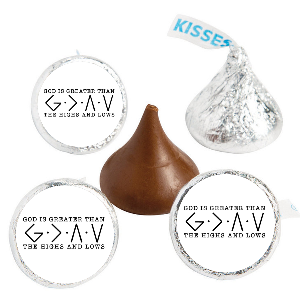 God Is Greater Than The Highs And Lows | Religious Candy Stickers| 100ct | Glossy