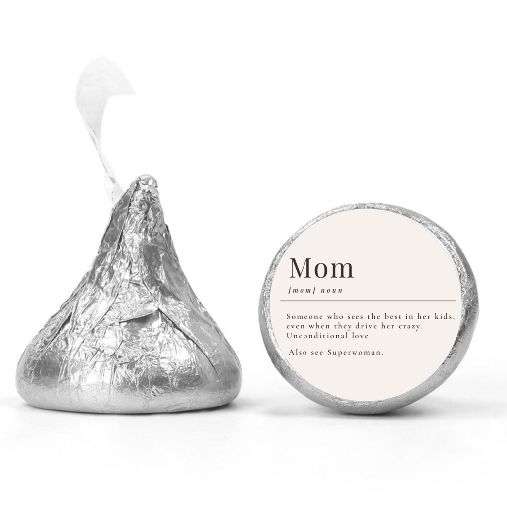 Mother’s Day Candy Kiss Stickers | Party Table Decor | Glossy Vinyl | 100 Count