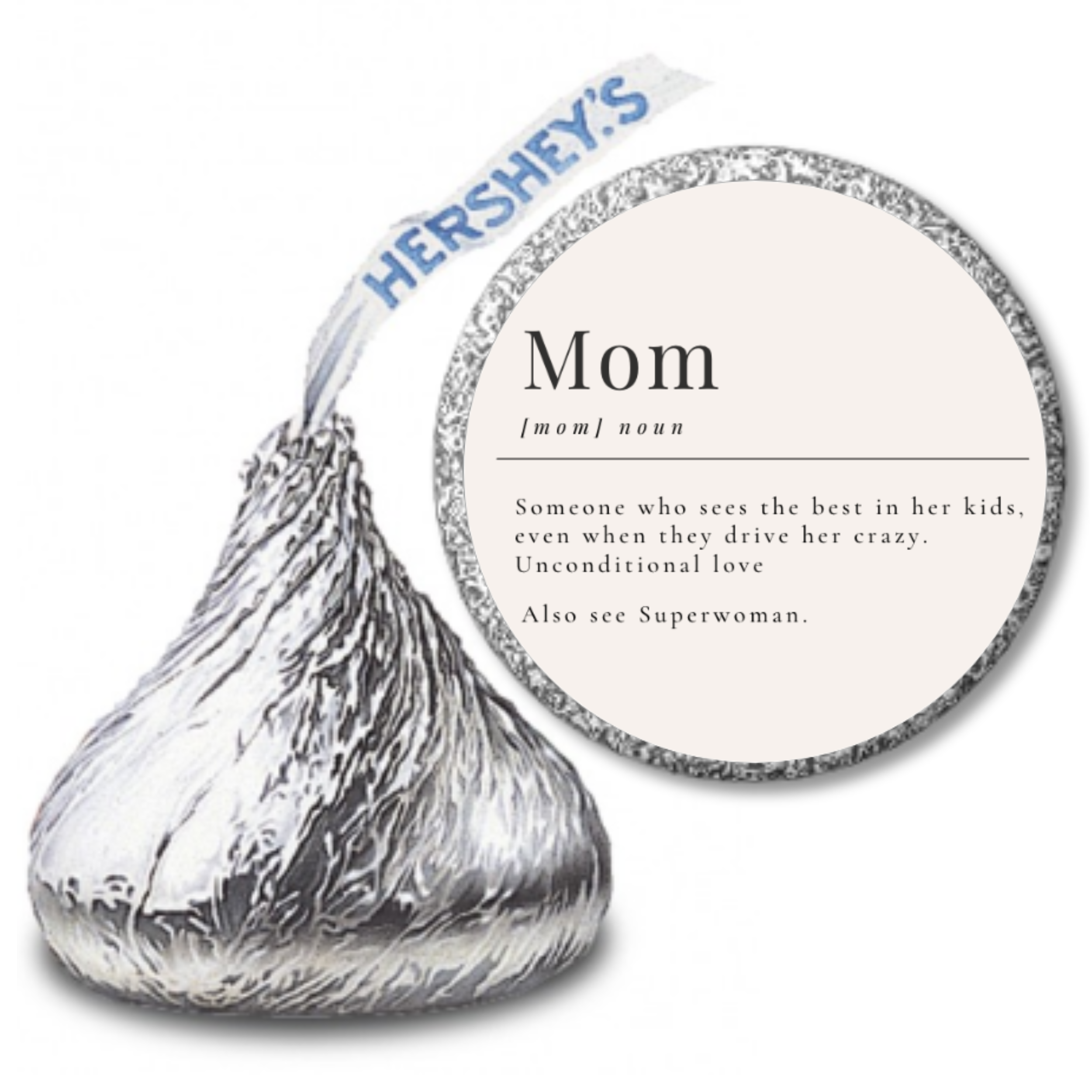 Mother’s Day Candy Kiss Stickers | Party Table Decor | Glossy Vinyl | 100 Count