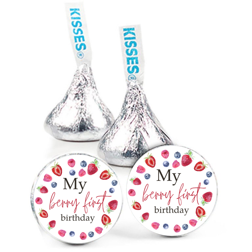 My Berry First Birthday Candy Kiss Stickers |100ct| Berry Theme| Glossy
