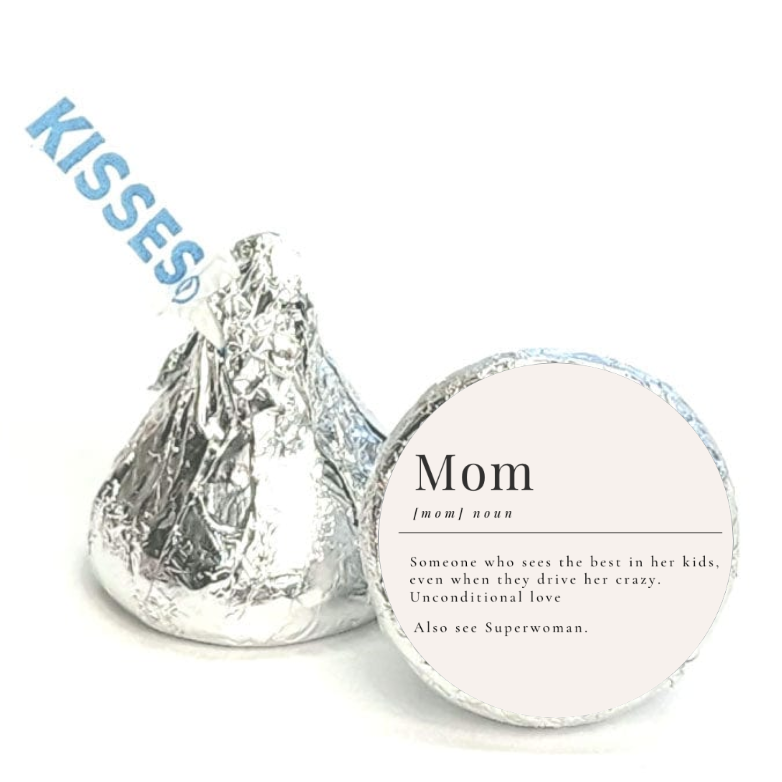 Mother’s Day Candy Kiss Stickers | Party Table Decor | Glossy Vinyl | 100 Count