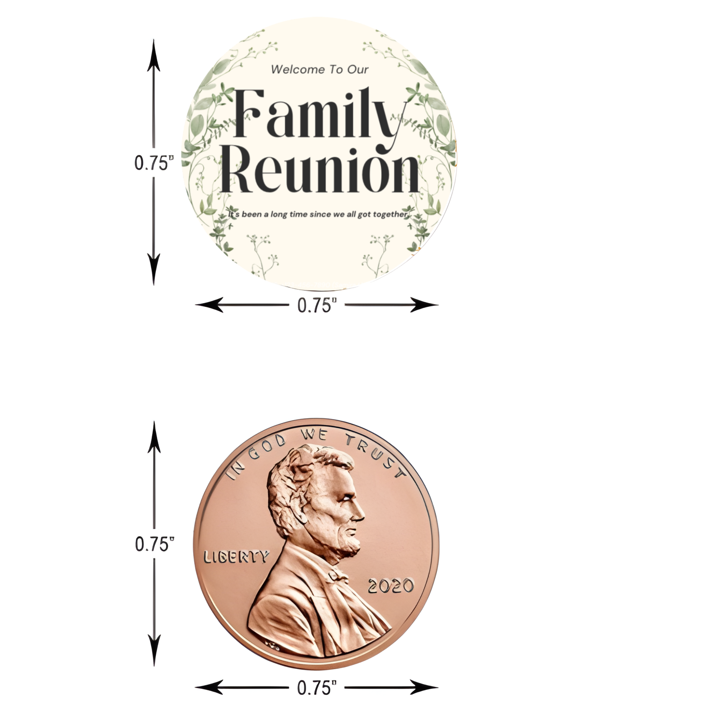 Family Reunion Candy Kiss Stickers | Floral Party Decor | Glossy Vinyl | 100 Count
