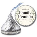 Family Reunion Candy Kiss Stickers | Floral Party Decor | Glossy Vinyl | 100 Count