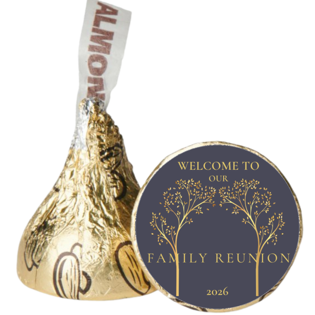 Welcome To Our Family Reunion Candy Stickers |Candy Kiss Labels 0.75in | Glossy | 100ct
